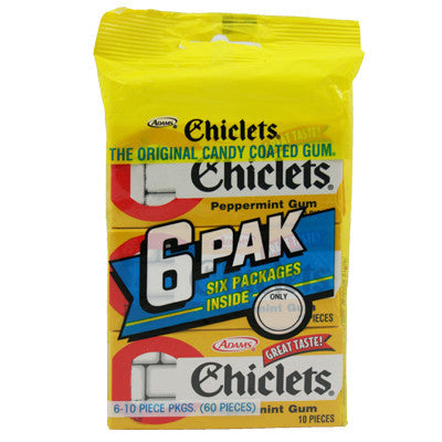 Chewing Gum CHICLETS - PEPPERMINT 10Pcs 6Pk