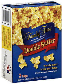 FAMILY TIME Microwave Popcorn Double Butter 3pk
