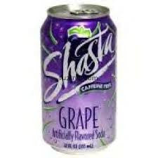 SHASTA COLA Soft Drink Soda cans 355mls - GRAPE FLAVOUR