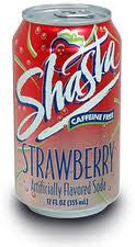 SHASTA COLA Soft Drink Soda cans 355mls - STRAWBERRY FLAVOUR